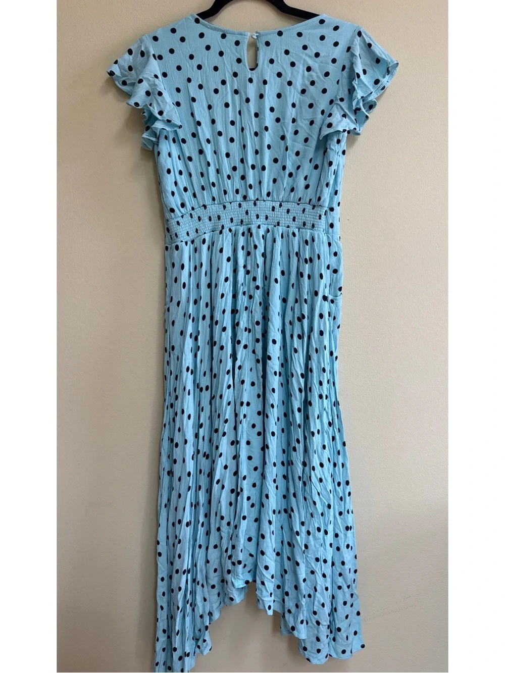 Blue Polka Dot Maxi Dress